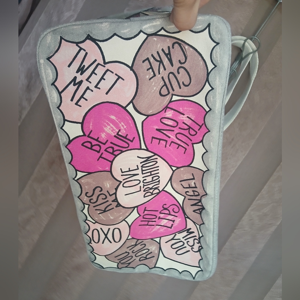 💎 Brighton Sweet Heart Canvas Tote Express Your Love Heavy Duty Canvas NWT - Picture 5 of 8